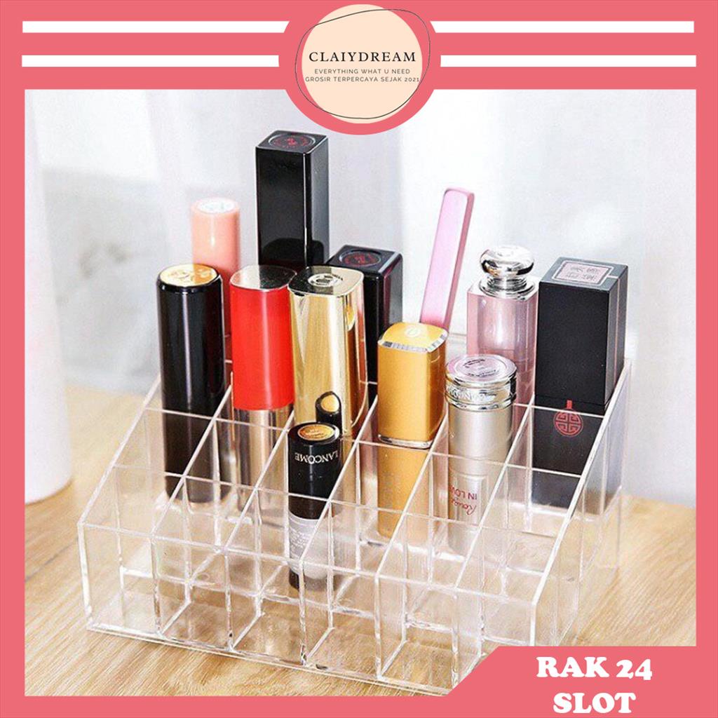 RAK LIPSTIK KUTEK 24 SLOT / RAK PLASTIC SERBAGUNA CLAIYDREAM