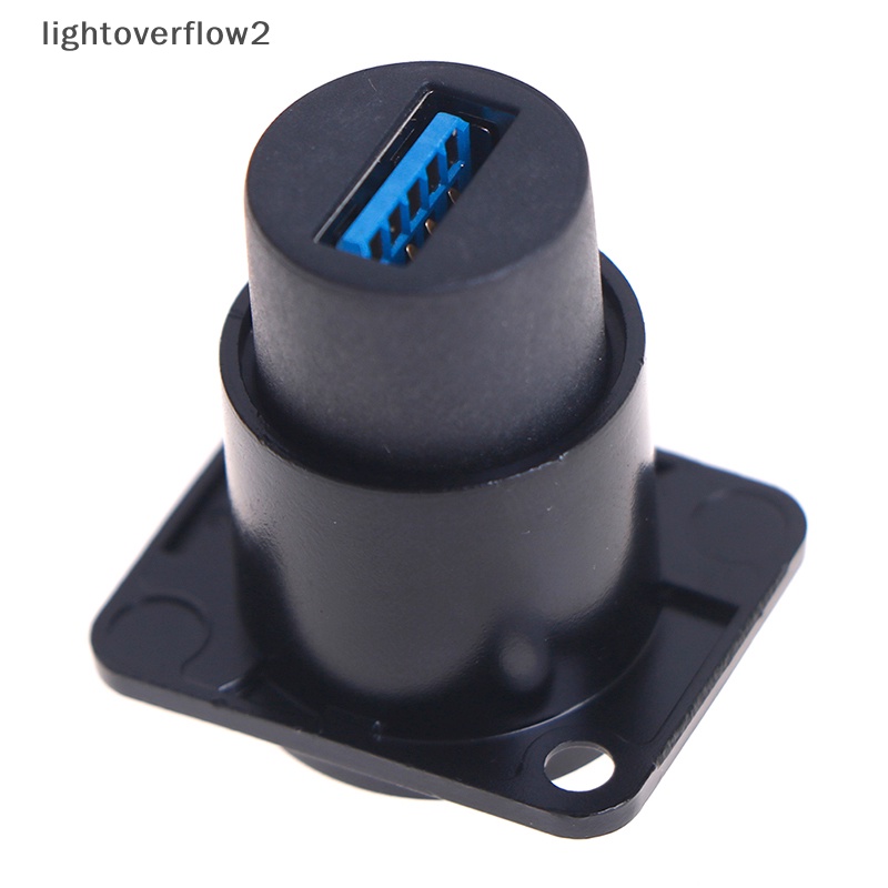 [lightoverflow2] Tipe D Metal USB Socket Double Pass Konektor USB 3.0 Connector Panel Moung [ID]