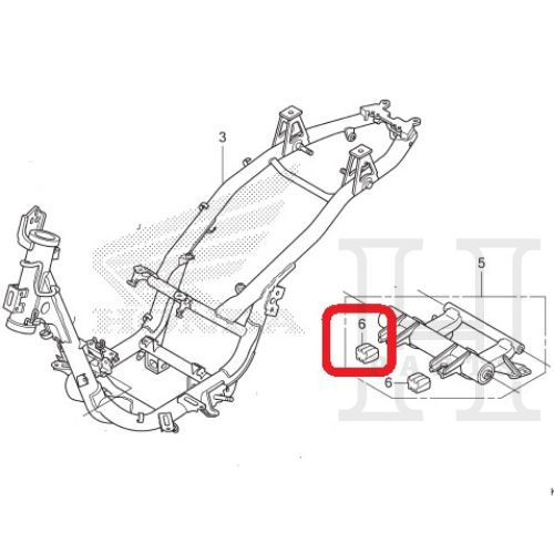 KARET PEREDAM BANTALAN MESIN RUBBER LINK STOPPER PCX 150 NON LED 50352-KWN-710 ASLI ORIGINAL AHM HGP HONDA