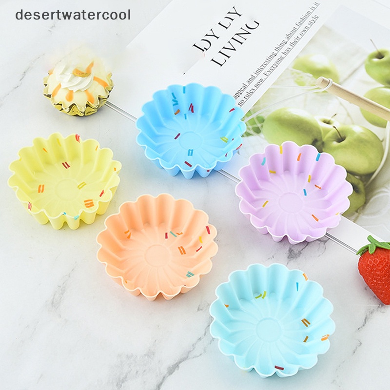 Deid 5Pcs/Set Cetakan Cangkir Kue Silikon 3D Bulat Persegi Bentuk Hati Cake Cup Muffin Cupcake Dapur Bakeware Maker DIY Alat Dekorasi Kue Martijn