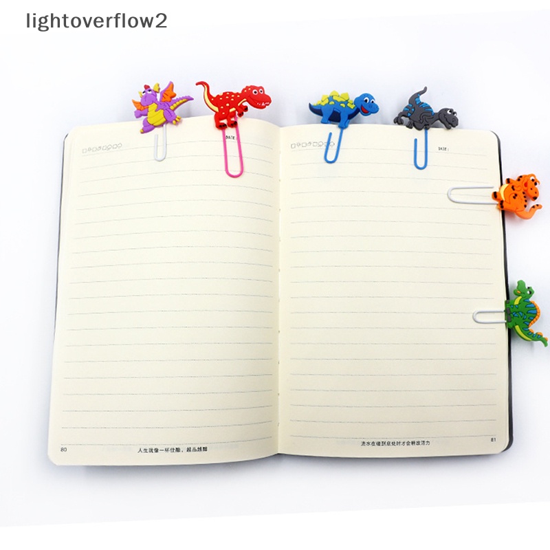 [lightoverflow2] Klip Kertas Dinosaurus Klip Warna Hewan Bookmark Binder Clip Kawaii Stationery Klip Metal Untuk Planner Memo Foto Tiket [ID]