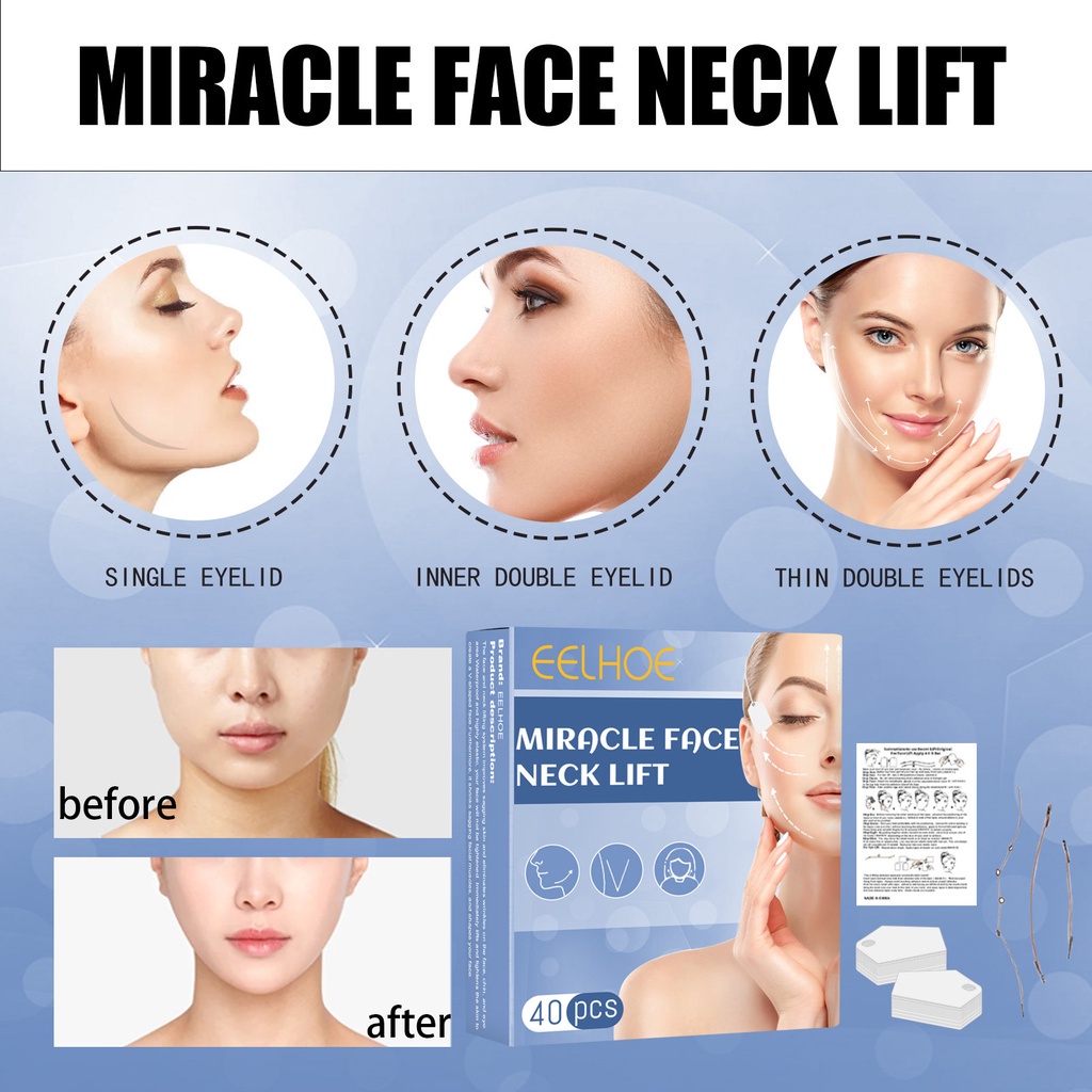 [isi 40pcs] Stiker Wajah Anti Kerut/Sticker Garis Wajah Untuk Wajah Mata dan Leher Alat Kecantikan - Instant Face Lift Sticker V Shape Face Lift Tape