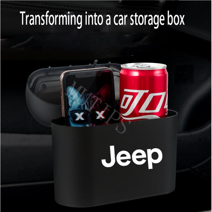 Jeep Tempat Sampah Mini Portable Mobil Gantung Tutup Flip Dustbin Back Seat Waterproof ABS Storage Box Organizer Untuk Wrangler jk Grand Renegade Compass2023 Willys Cherokee