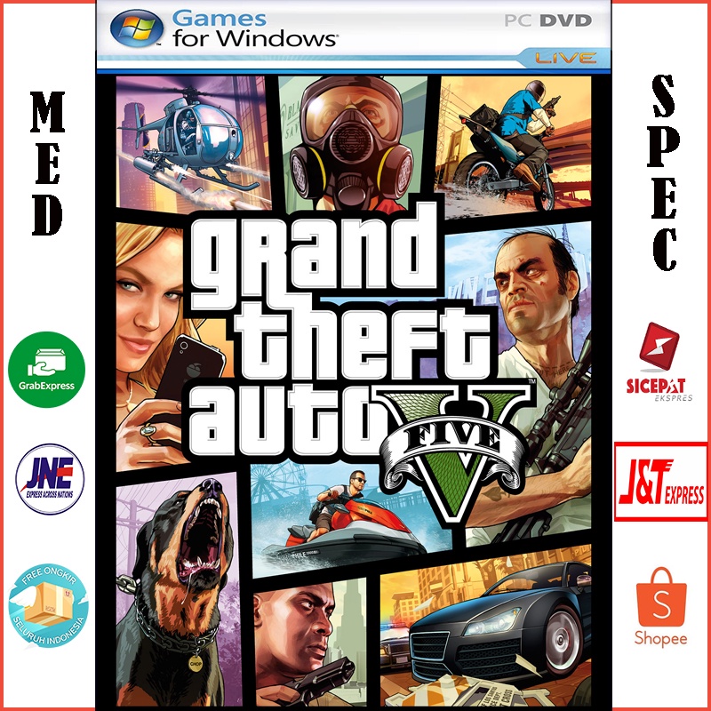 GRAND THEFT AUTO V PC/ GTA V GTA 5 PC GAME/DVD GAME GAMING LAPTOP KASET KOMPUTER CD GAME
