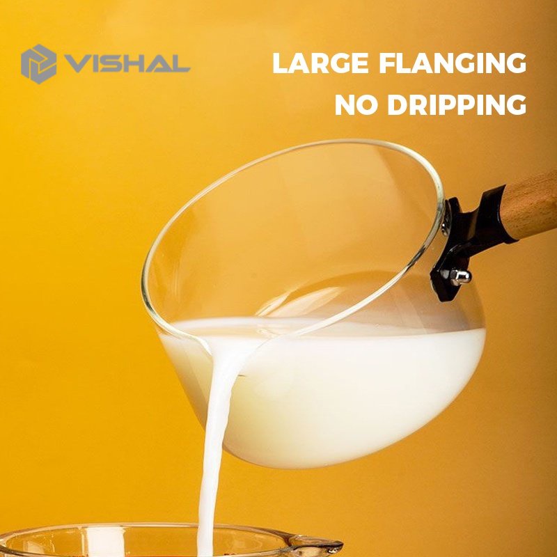 VISHAL Pot Panci Masak Stewing Soup Pot Borosilicate Glass Dengan Pegangan/ Panci Kaca Transparant Anti Api Anti Panas Borosilicate