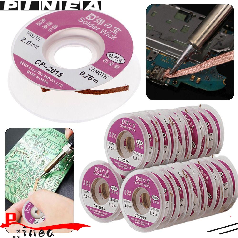 Nanas 5pcs 1.5Meter Desoldering Sumbu Kepang Tahan Lama Flux Perbaikan BGA Alat Perbaikan Kawat Sumbu