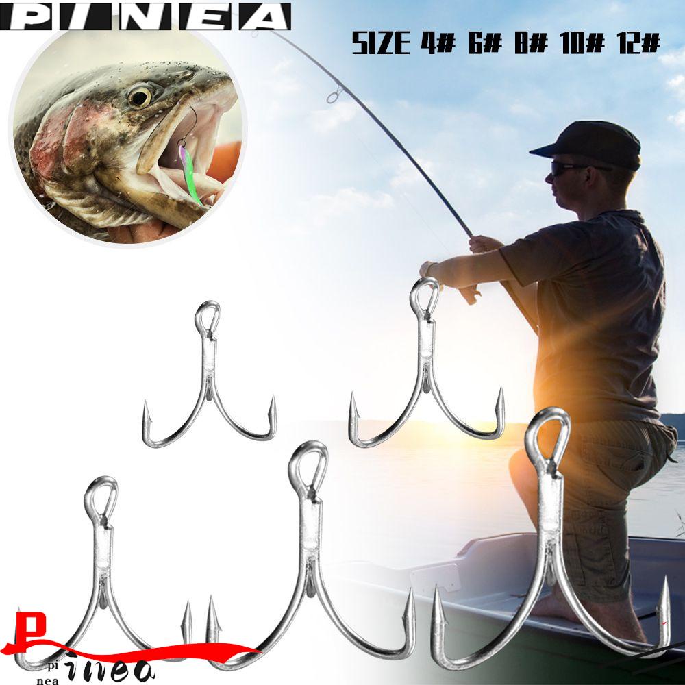 Nanas 30PCS/Set Fishhooks Ahite Nikel Berduri Kait Diasah Treble Jig