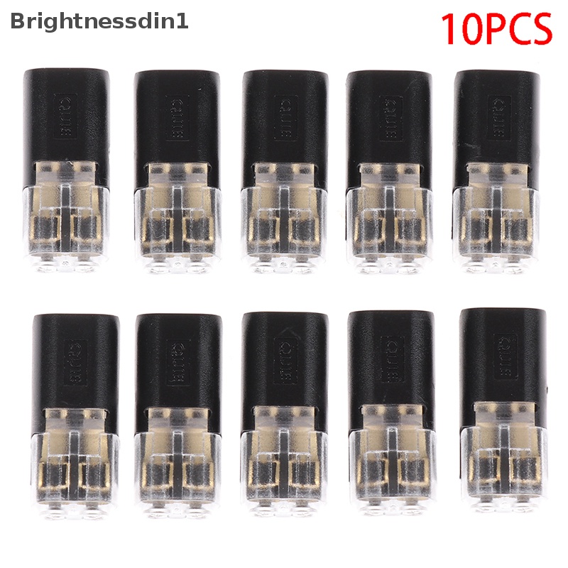 [Brightnessdin1] 10pcs 2pin Pluggable Spring Scotch Lock Wire Connector Untuk 18-24AWG Konektor Butik