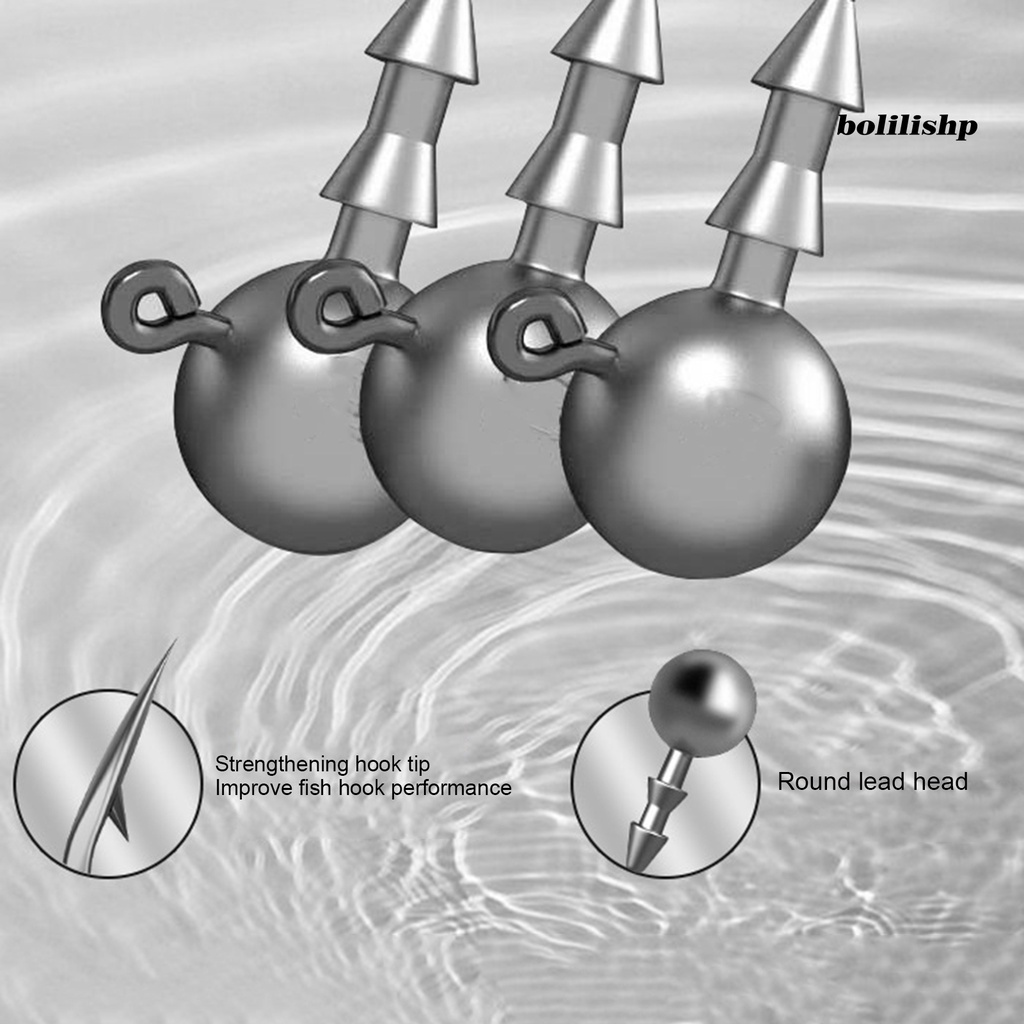Bo-10pcs 3.5g-14g Memancing Kait Berduri Shank Paruh Umpan Paruh Kait Tajam Baja Karbon Tinggi Bulat Bola Jig Kepala Kait Untuk Air Tawar Air Asin