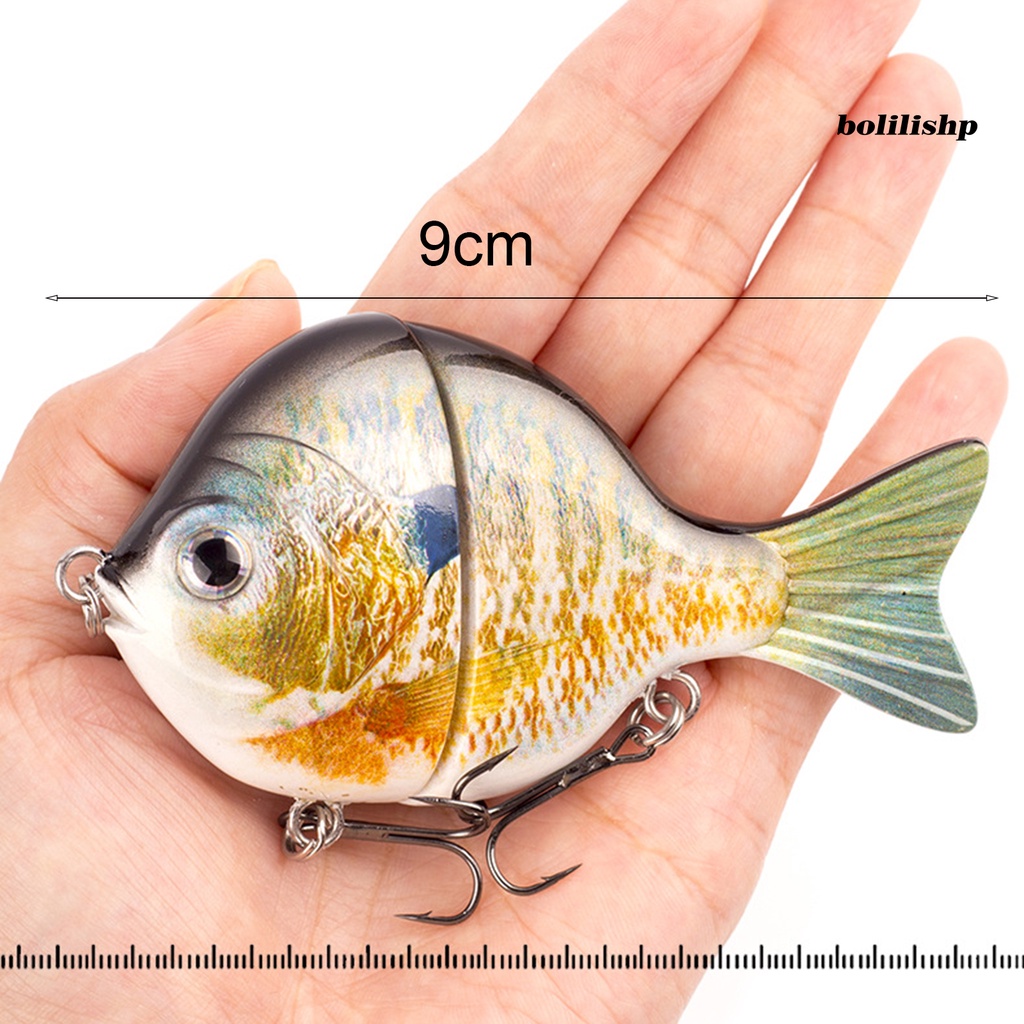 Bo-9cm/34.5g Umpan Pancing Simulasi Kulit Hidup 3D Mata Tajam Kait Fleksibel Daya Tarik Ikan Universal 2segmen Tenggelam Umpan Keras Wobbler Bass Sunfish Swimbait Peralatan Memancing