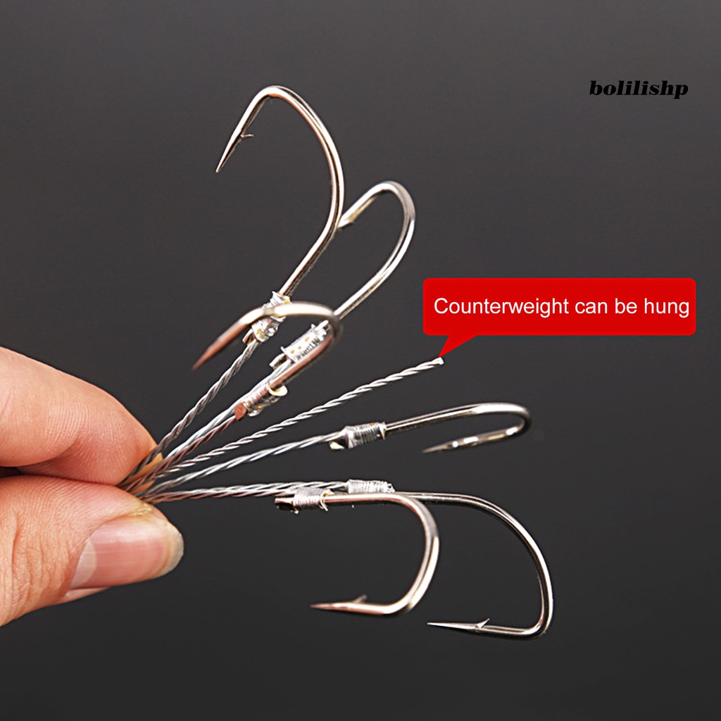 Bo-j-bentuk Ketangguhan Tinggi Anti-Cacat Tahan Retak Kawat Baja Kail Pancing5Per6 /8 Kait Berduri Jig Kepala Lure Hook Fishing Tackle