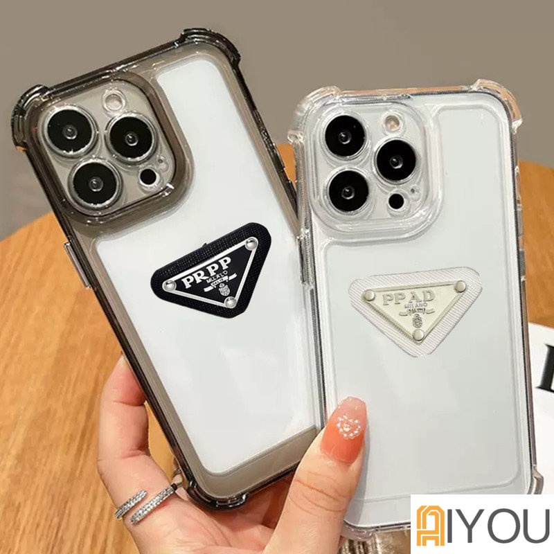 IPHONE Casing Ponsel Transparan Airbag 3D pradaa Shockproof Untuk Iphone11 12 13 14 Pro Max XR X Xs7 8 Plus SE 2 3 Hard Cover Silikon Bening Mewah