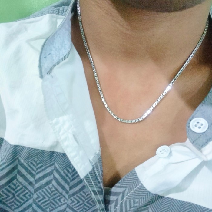 KALUNG EMAS PUTIH 750 italy santa emas 18k - DUA GRAM