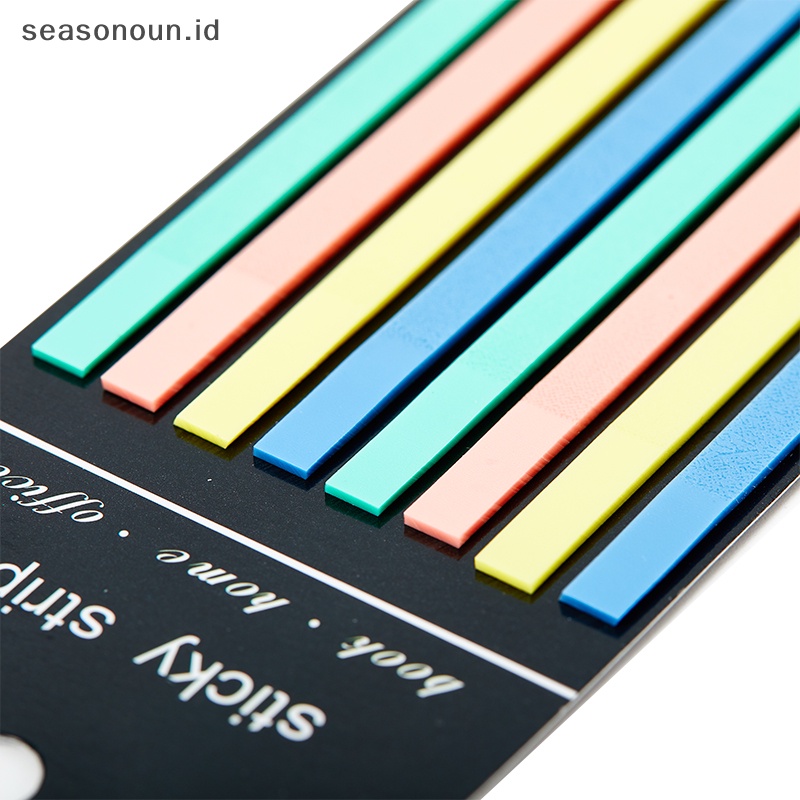 Seasonoun 160 Pcs Warna Stiker PET Transparan Sticky Notes Neon Indeks Tab Lengket Note Alat Tulis Anak Hadiah Pendidikan Perlengkapan Kantor Sekolah.