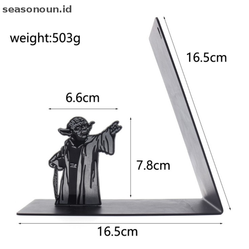 Seasonoun 1pc Rak Buku Besi Star Wars Master Yoda Rak Buku BOOKENDS Book Holder.