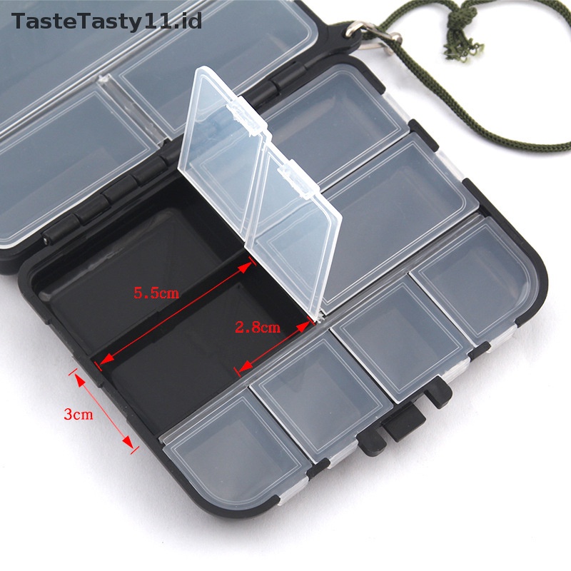 Tastetasty Tempat Penyimpanan Mini Terbang Fishing Tackle Box Memancing Sendok Kait Umpan Kotak Penyimpanan Aksesoris Pancing.