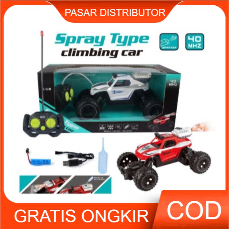 Mainan Anak RC SPRAY TYPE CLIMBING CAR 1:18 / 338-25A Remote Control Bisa Mengeluarkan Asap RC Car Spray