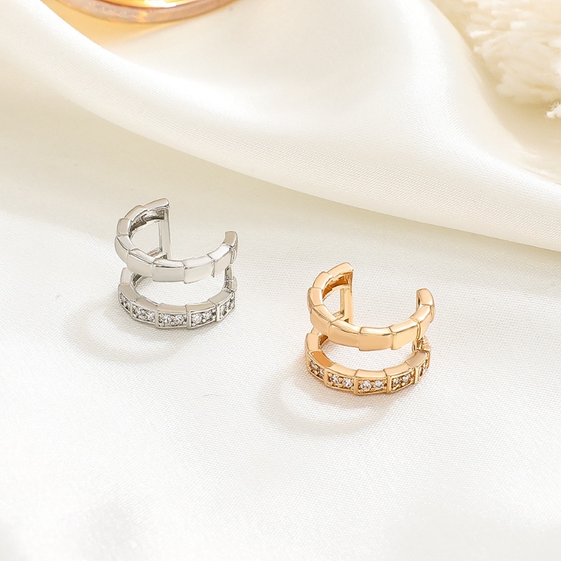 Korea Fashion Klip Telinga Logam Berbentuk C Gaya Dan Sederhana Wanita Tanpa Tindik Klip Telinga Zirkonia Mewah Anting Salib Untuk Wanita