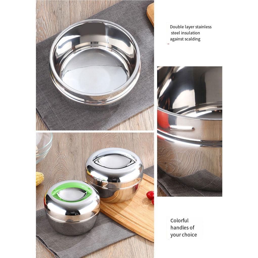 Kotak Makan Sekat Dengan Kompartemen Stainless Steel Wadah Makanan Berbentuk Buah Double Layer Bento with Handle Tin