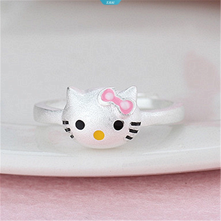 2023cincin Sanrio Hellokittys Kartun Elegan Fashion Wanita Fashion Perhiasan Pesta Ringan Sehari-Hari Aksesoris Hadiah Ulang Tahun [ZK]