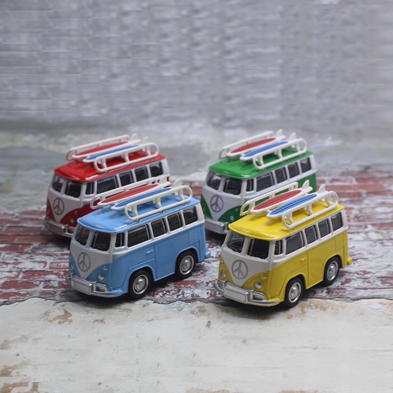 Simulasi Perjalanan Model Bus Bahan Alloy Plastik Tarik Kembali Mobil Mainan Anak Kid Toy Vehicles