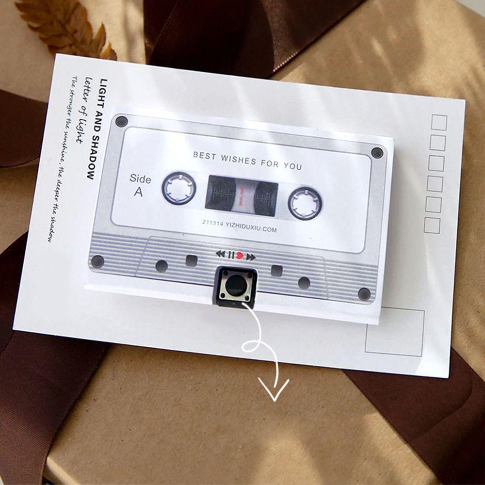 Rebuy DIY Audio Card New Trendy Recordable Hadiah Ulang Tahun Rekam Suaramu Festival Newyear Rekaman Kartu Ucapan Kaset Tape Cards