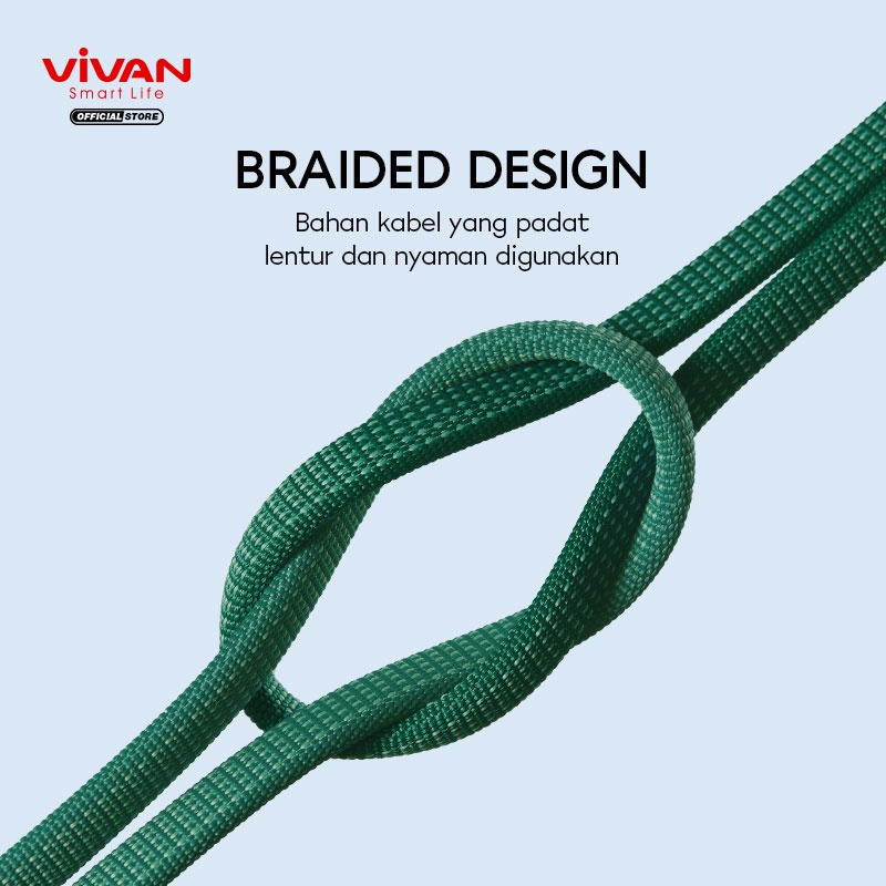 VIVAN Kabel Lightning BTK-LS Fast Charging Original 2.4A - 100CM - Garansi Resmi 1 Tahun