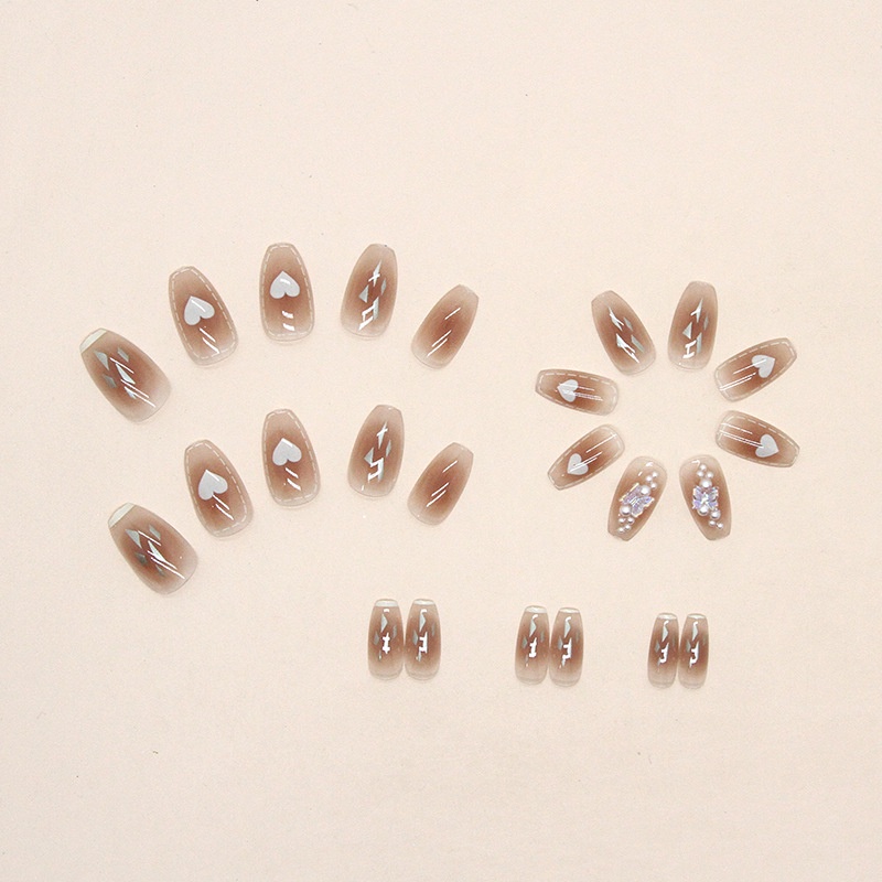 Z562 24Pcs DIY Kuku Palsu French Cool Finger Nail Art Stiker Kuku Palsu