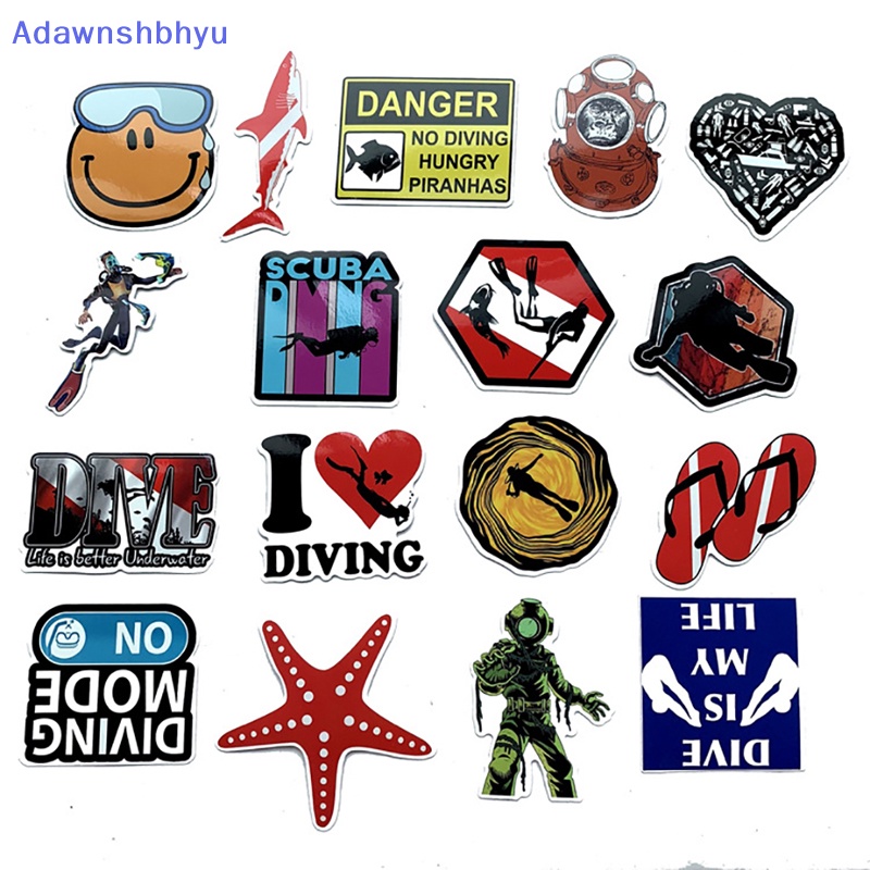 Adhyu 60pcs Stiker Mobil Selam Scuba Reflektif Menyelam Decals Ikan Car Styling ID