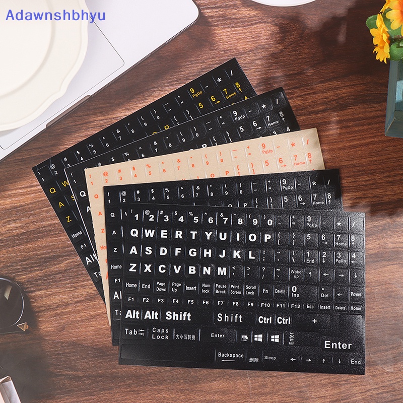 Adhyu Bahasa Inggris 120kunci Matte Standar Waterproof Stiker Keyboard Huruf Alfabet ID