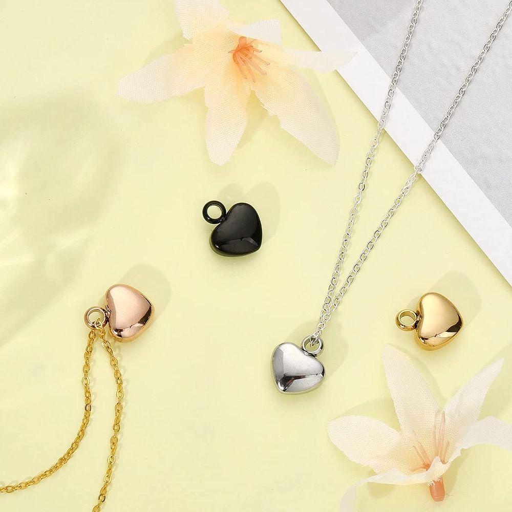 Kalung Hati LILY Warna Hitam Untuk Wanita Gadis Memeory Necklace Jewelry Gift316Stainless Steel