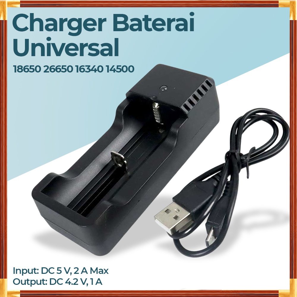Charger Baterai Universal 18650 26650 16340 14500 - NK-205 - Black MURAH