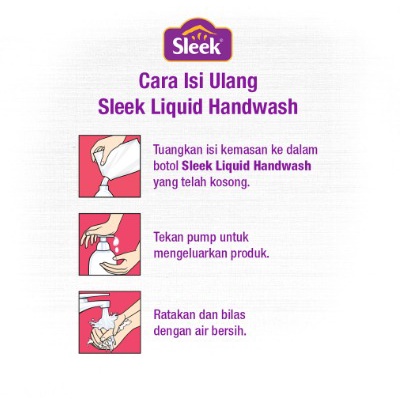 Sleek Sabun Cuci Tangan Apple , Lemon , Strawberry Pouch 400 ml