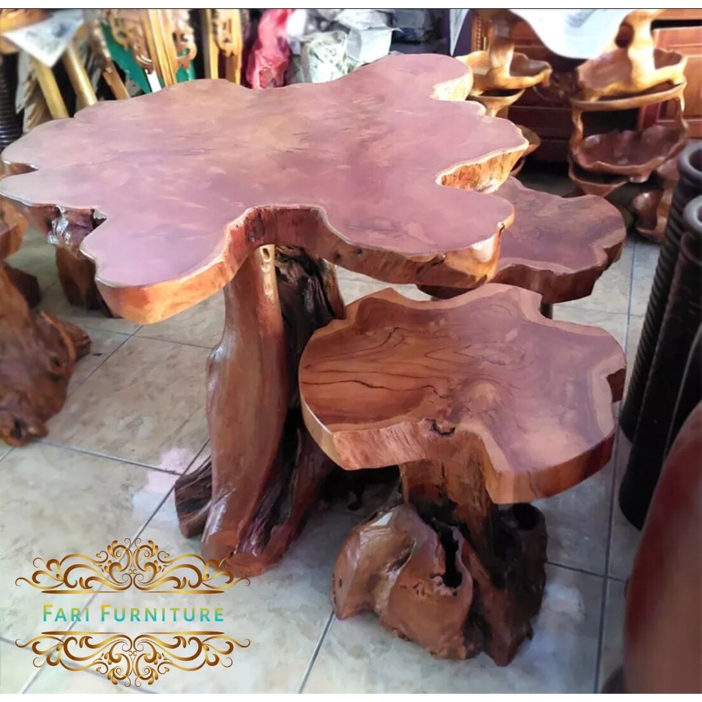 Meja Akar Alami Furniture Jepara