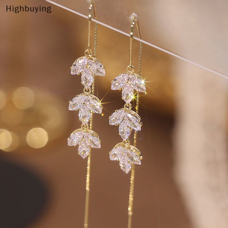 Hbid 1pasang Desain Fashion Hias Zirkon Mutiara Bunga Stud Anting Retro Kepribadian Rumbai Anting Panjang Untuk Wanita Perempuan Trendi Earrings Perhiasan Hadiah Glory