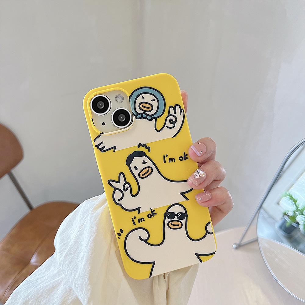 Casing IPhone Kompatibel Untuk Iphone11Cantik Keren OK Bebek 14 Pro Max13 Pro Max12 IPhone X XS XR 78 Plus Anti-knock Lembut TPU Belakang Sarung Handphone