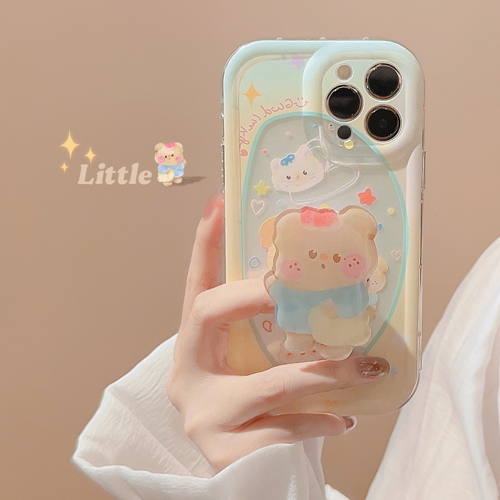 IPHONE Musim Panas Warna Cahaya Hewan Lucu Kartun Anti-Jatuh Transparan Casing Ponsel Cover Untuk Iphone11 12 13 14 PLUS PRO MAX