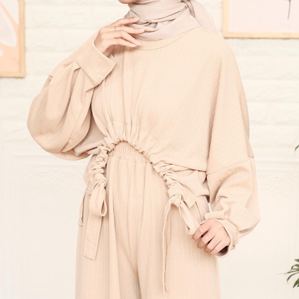 BEFAST - ZNF ONESET ASILA / HIME SET WANITA CODORAY KNIT / Oneset Wanita Model Terbaru / Fashion Casual Remaja ABG Trendy / Set Atasan Lengan Panjang+Celana Panjang / Pakaian Kekinian Wanita Remaja / Oneset Polos Terlaris