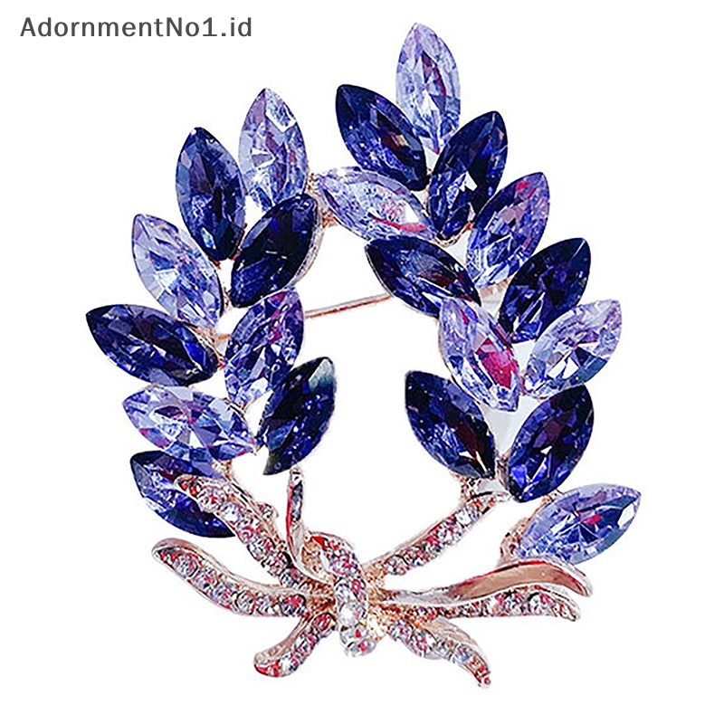 [AdornmentNo1] Wanita Bros Romantis Kristal Lavender Lapel Pin Aksesoris Pakaian Perhiasan [ID]