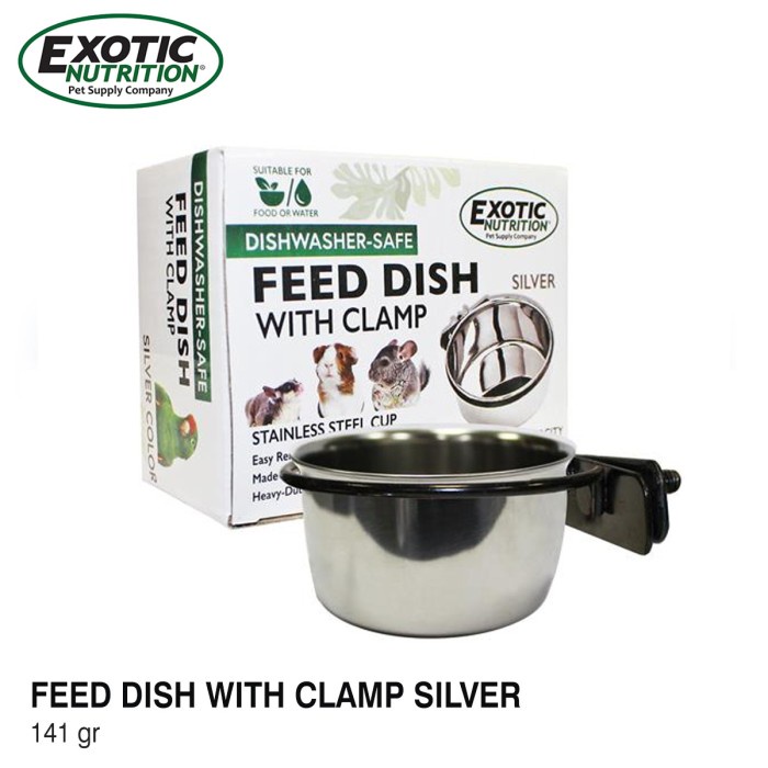 Exotic Nutrition Feed Dish With Clamp / Tempat Makan Sugar Glider