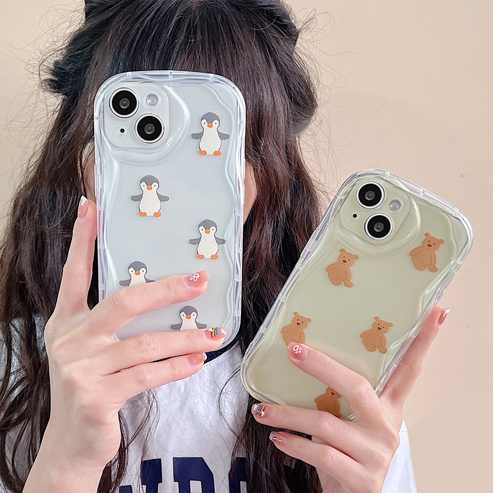 Iphone Case Kompatibel Untuk Iphone11Intu Lucu Beruang Coklat IPhone 14 Pro Max Casing Ip13 Pro Max IPhone 12x XS Xr7 8 Plus Ultra Slim Lembut TPU Belakang Ponsel Cover