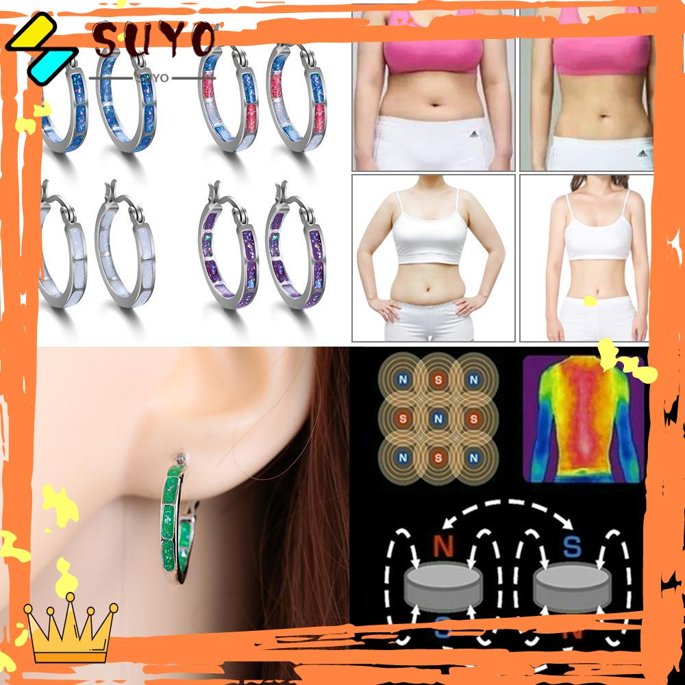 Suyo Penurunan Berat Badan Hoop Hadiah Perhiasan Mode Panas Chakra Stud Earrings Alloy Gallstone Earrings