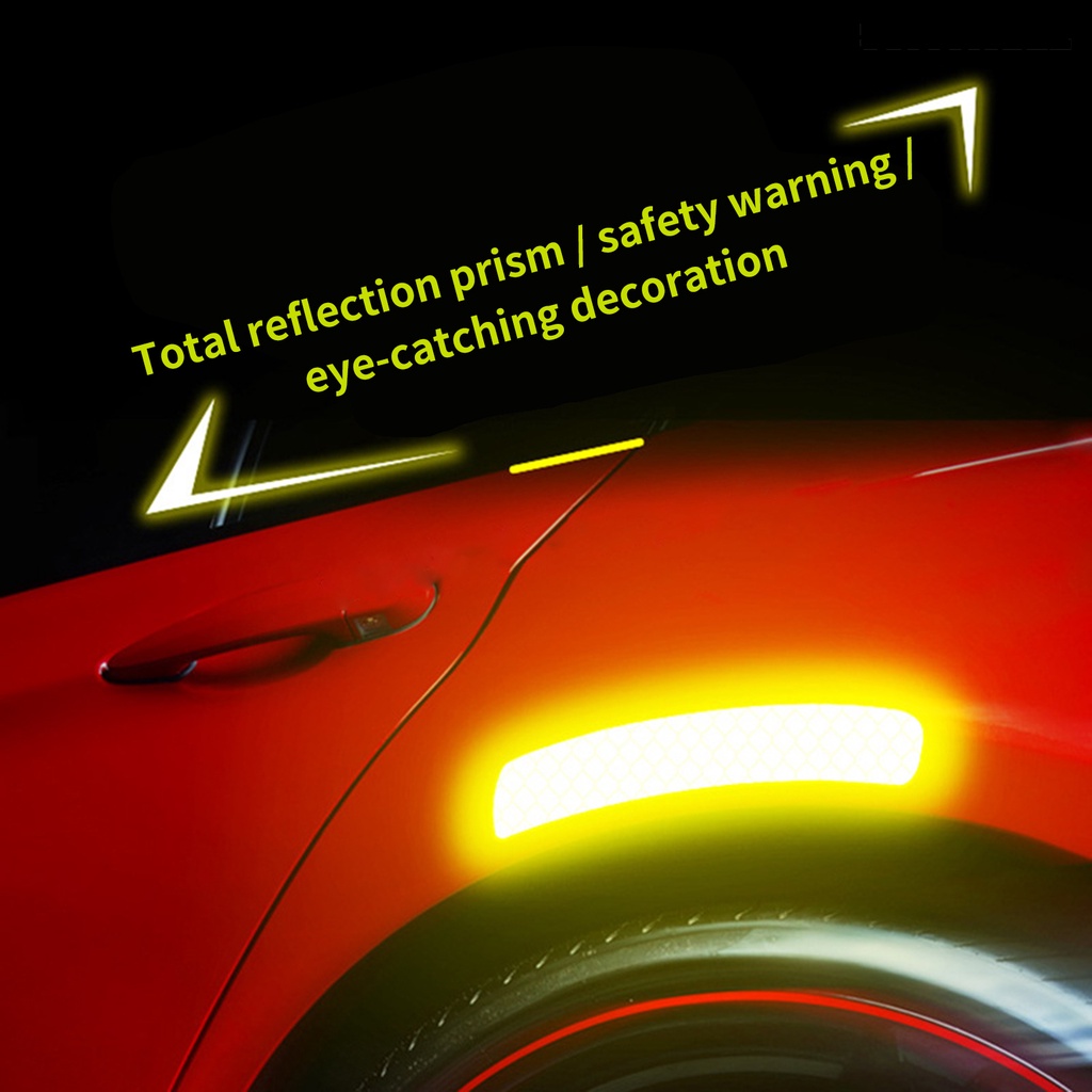 [SM Auto] 10Pcs Stiker Reflektif Bentuk Persegi Panjang Hias Kreatif Tahan Air Stiker Reflektif Untuk Mobil