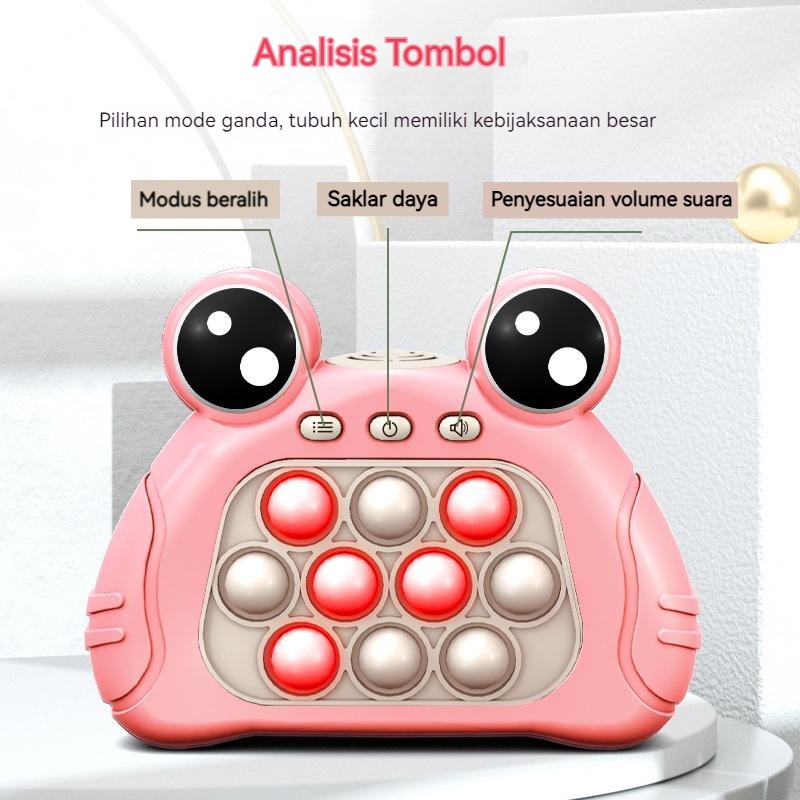 【Penjual Lokal】Pop it Press Bubble Game Machine Whack-a-mole Mainan Handheld Push Hamster Game Cowok Cewek Mainan Edukasi Stress Fidget Sensory Toy - Baterai Gratis