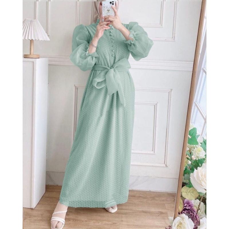 bulbul- Dress Exclusive Kondangan Terbaru Spesial Lebaran Gamis Zenya Brukat