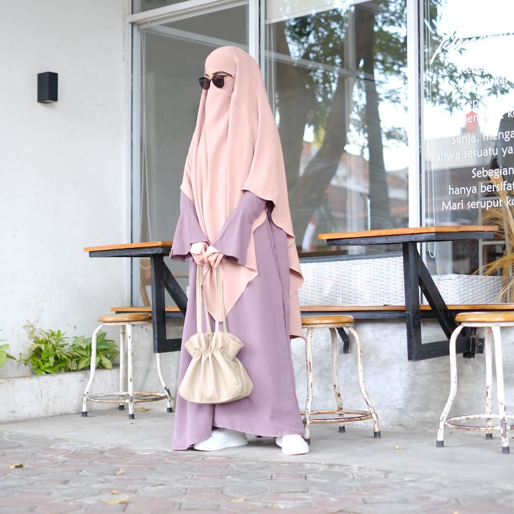 ABAYA DJAMILA - GAMIS LONCENG BAHAN MAZEN ANTI UV ORI KAIN SULTAN BY SYAFEEN INDONESIA