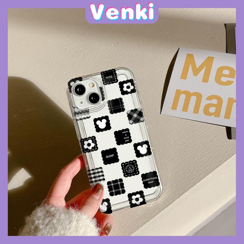 VENKI - For iPhone 11 Case Clear Phone Case TPU Soft Case Airbag Shockproof Protection Camera Checkerboard Heart Compatible with iPhone 14 13 Pro Max iPhone 12 Pro Max XR XS 7 8