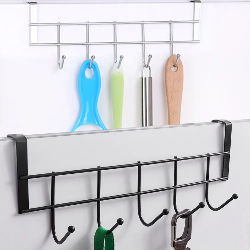 5kait Bebas Pukulan/Pintu Belakang Stainless Steel Tempat Penyimpanan/Dapur Kamar Mandi Kabinet Back Type Coat Towel Hanger Organizer