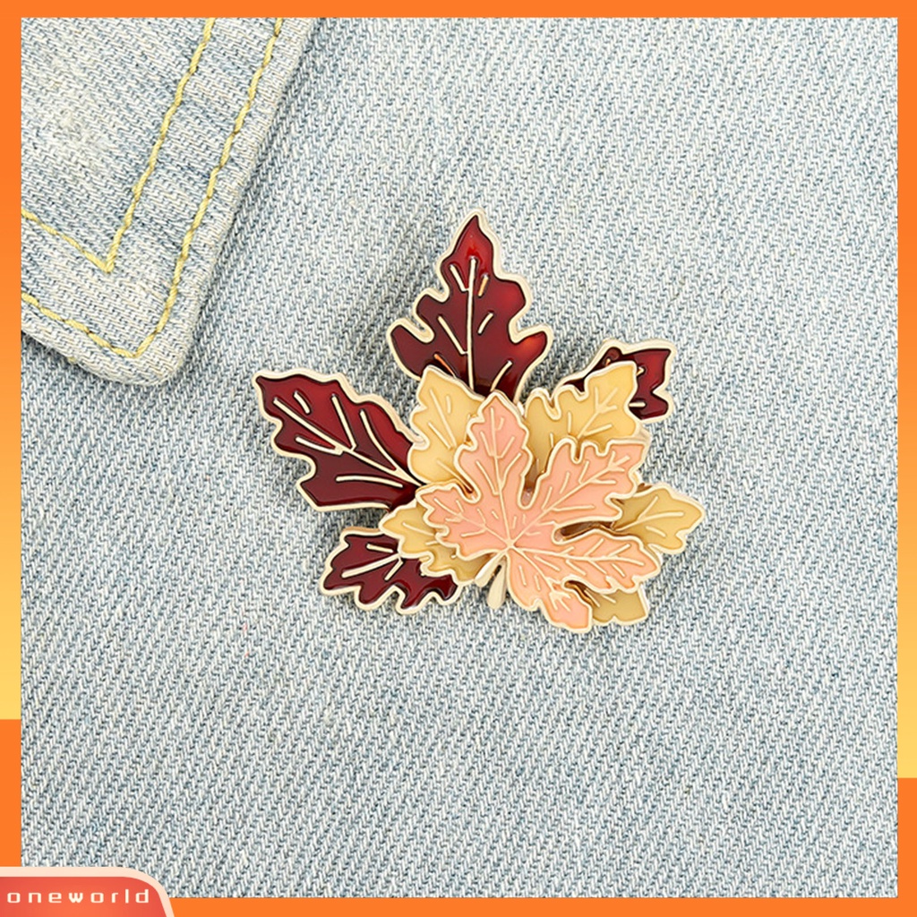 [ONE] Bros Pakaian Gaya Hias Alloy Vintage Retro Maple Leaf Badge Pin Untuk Kehidupan Sehari-Hari