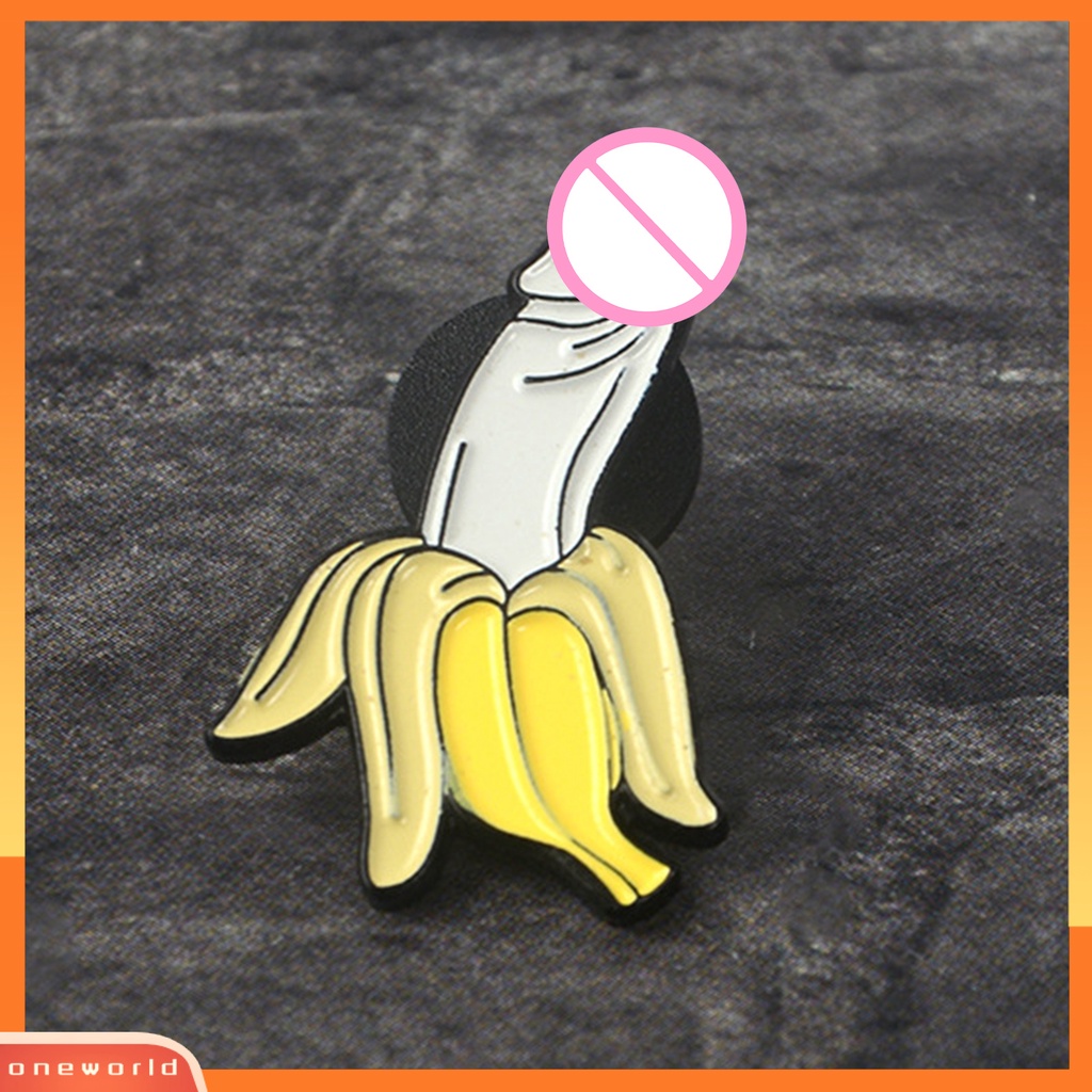 [ONE] Unisex Bros Pin Gaya Pisang Lucu Perhiasan Blok Warna Electroplating Badge Pakaian Dekor